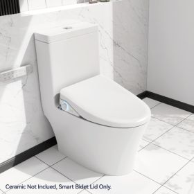 Smart Toilet With Side Knob Adjustable Heated Seat, Water Temperature And Pressure Adjustment Function, Portable Toilet With Automatic Nozzle Cleaning