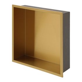 12 X 12 In Stainless Steel Shower Niche - Gold, Waterproof, Easy Installation, Corrosion-Resistant