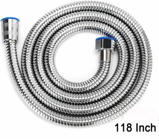 Shower Head Hose 3 Meters 118 Inch Extra Long Bathroom Flexible Stainless Steel Pipe Household Flower Wine Shower Hose