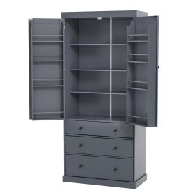 Assembly Video Provided TOPMAX 77inch Farmhouse Kitchen Pantry, Freestanding Tall Cupboard Storage