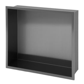 17 X 15 In Stainless Steel Shower Niche, Gunmetal Black, Waterproof, Easy Installation, Corrosion-Resistant