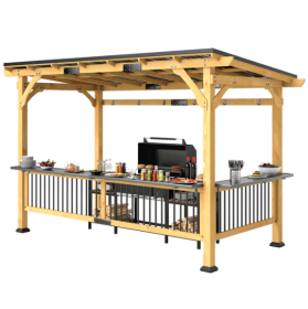 Grill Gazebo , Wooden BBQ Grill Gazebo