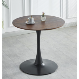 31.5 BLACK AND WALNUT Tulip Table Mid-century Dining Table For 2-4 People With Round Mdf Table Top, Pedestal Dining Table, End Table Leisure Coffee Ta