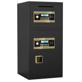 Large Double-door Coin-operated Safe,Digital Security Safe With Fireproof And Waterproof Bag,6.0 Cubic Feet Safe Box With Hidden Code Function For Hom