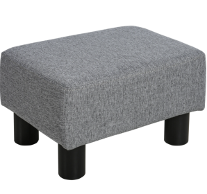 Versatile Accent 16 Gray Linen FabricOttoman Cube Footrest Pouf