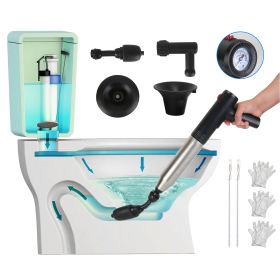 1Pc Electric Toilet Plunger High Pressure Air Plunger Air Drain Blaster Drain Clog Remover With Real Time Pressure Display For Toilets Bathroom Floor