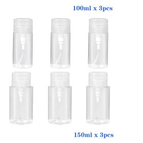 6pcs Portable Travel Push Pump Dispenser Bottle  Empty Mini Travel Size Bottle For Toner And Makeup Remover