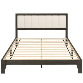 Queen Size Bed Frame With Headboard, Platform Bed Frame With Wooden Slats No Box Spring Needed Charcoal Gray