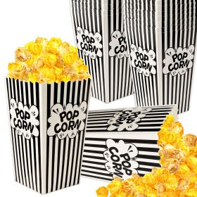 Mini Paper Popcorn Bags, Small Popcorn Bags Black And White Movie Night Popcorn Boxes For Kids Popcorn Buckets And Container For Home, Carnival Party,