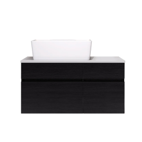 31.5 Inches Wall Mounted Single Bathroom Vanity With Engineered Stone Top
