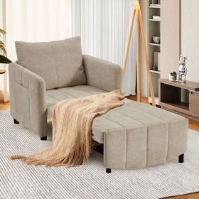 4-in-1 Sleeper Chair Bed For Small Room (Option: LBN)