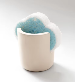 Diatom Mud Sponge Rack Kitchen & Bathroom Sink Caddy For Sponges Scrubbers (Color: Beige)