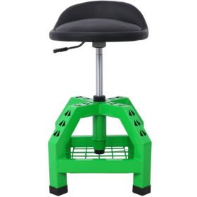 Pneumatic 360 Degree Swivel Stool, Mechanics Rolling Creeper Seat, Heavy Duty Rolling Mechanics Stool, Shop Stool With Casters Red (Color: Green)