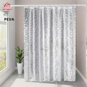 METABEST 3D Pebble Pattern Shower Curtain Liner  Durable PEVA Material With Heavy-Duty Magnets, Ideal For Shower Stalls And Bathtubs - 71x71 Inches  C (Option: W13284298)