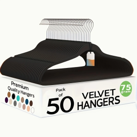 Velvet Hanger 50pack (Color: Black)