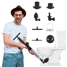 High Pressure Air Toilet Unclogged For Toilets, Bathroom Floors, Sinks, And Pipe Blockages (Color: Black)