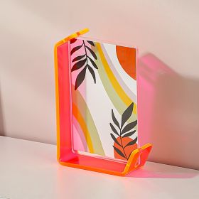 5x7 Inch Colorful Acrylic Photo Frame Box Creative Picture Holder Stylish Gradient Color Collage Frame (Option: Fluorescent yellow-5x7 Inch)