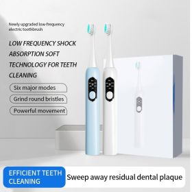 White Low Frequency Electric Toothbrush-1pcs (Color: White)
