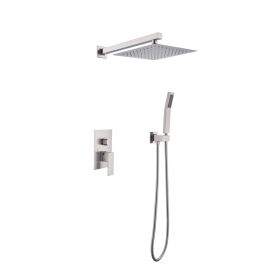 10 Inch Showerhead Bathroom Luxury Rain Shower Hybrid Shower Complete Combination Set Wall Mounted (Option: As shown in the figure)