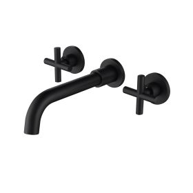 Bathroom Faucets, Wall-mounted Bathroom Sink Faucets (Color: Black)