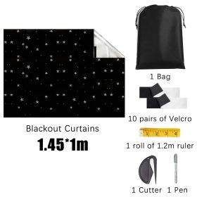 Blackout Curtains With Tools Star Pattern Blackout Shades Film (Option: W13627260)