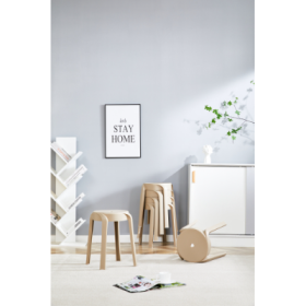 6 Pack Stackable Classroom Stools Plastic Stools Nesting Stools Colorful Round Stools Indoor Outdoor Flexible Seating Decorative Stools Chairs For Hom (Color: Beige)