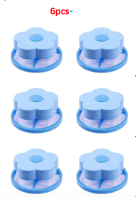 Float Filter For Washing Machine Hair Remover (Option: Blue-6 pcs)