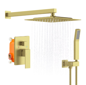 Shower System Shower Mixer Combo Set Wall-mounted (Option: Brushed Gold)