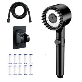 Shower Head Kit With Massage Head, Multiple Filters And Multiple Watering Modes (Option: Black Shower Head Kit)