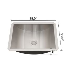 Brushed Nickel Stainless Steel Undermount Bathroom Sink With Pop-Up Drain, Easy To Clean, Durable, Noise-Reducing (Option: 1915in)