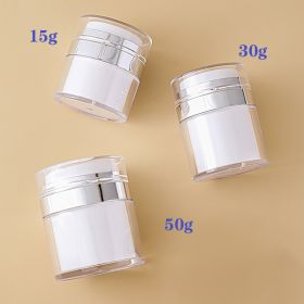 3pcs Vacuum Press-type Face Cream Bottle Liquid Leak-proof Container Dispenser Cosmetic Lotion Top Press-type Filling Bottle (Option: 15g 30g 50g)