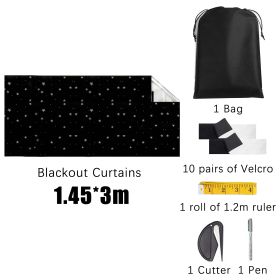 Blackout Curtains With Tools Star Pattern Blackout Shades Film (Option: W13627258)